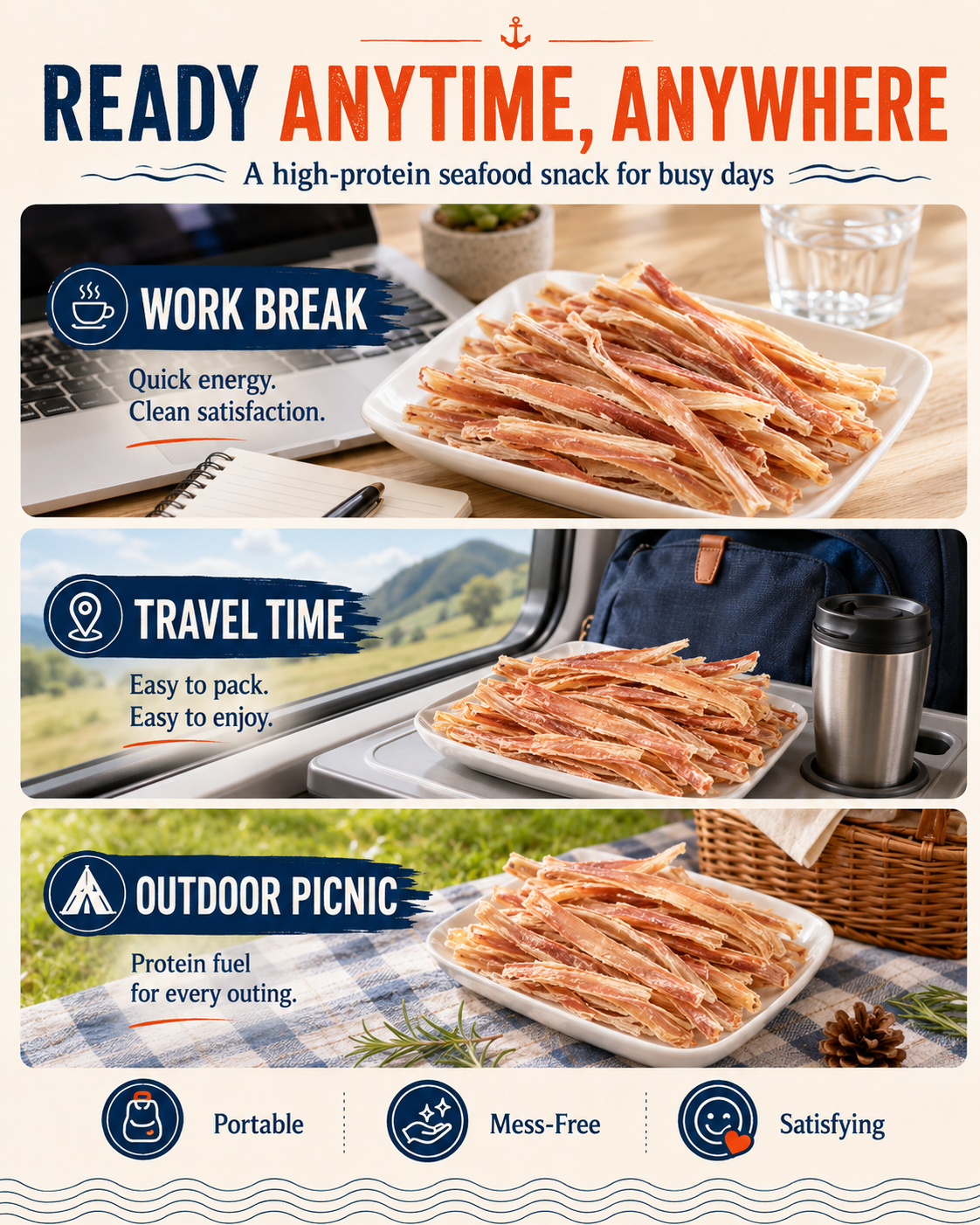 🔥 Deep-Sea Squid Strips‖ High-Protein Ready-to-Eat Seafood Snack for Smarter Daily Snacking-A