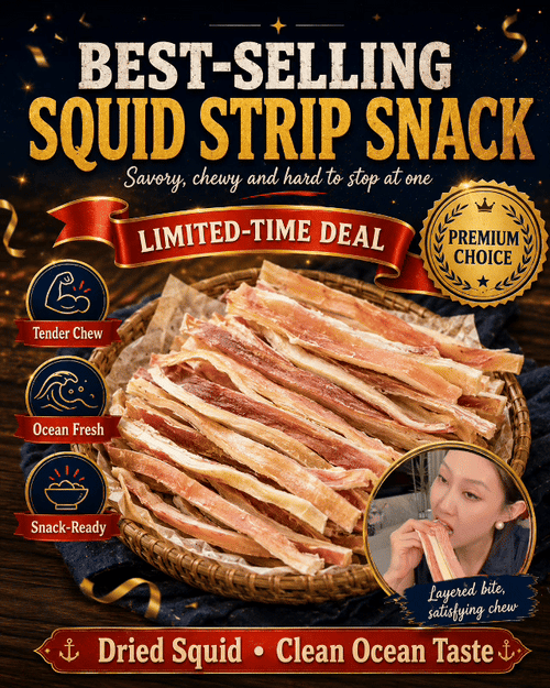 🔥 Deep-Sea Squid Strips‖ High-Protein Ready-to-Eat Seafood Snack for Smarter Daily Snacking-A