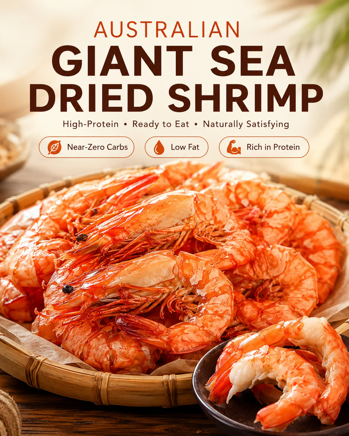 🔥 Dried Sea Shrimp ‖ No Sugar Crash, More Protein, Real Seafood Flavor-A