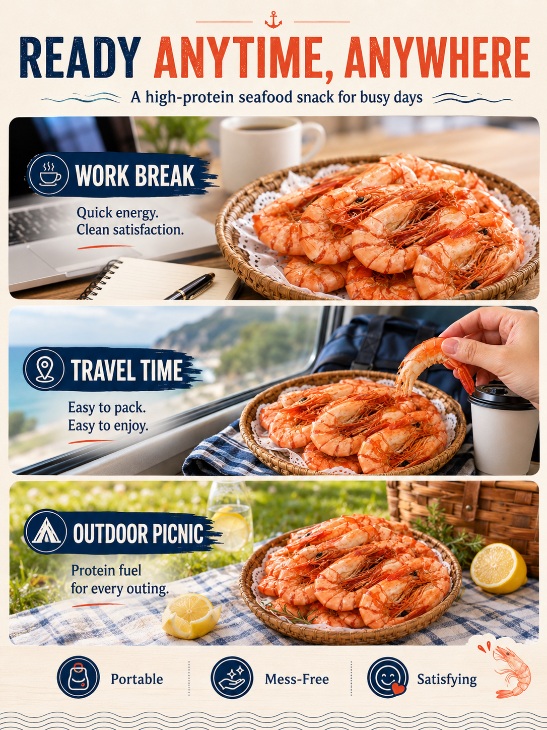 🔥 Dried Sea Shrimp ‖ No Sugar Crash, More Protein, Real Seafood Flavor-A